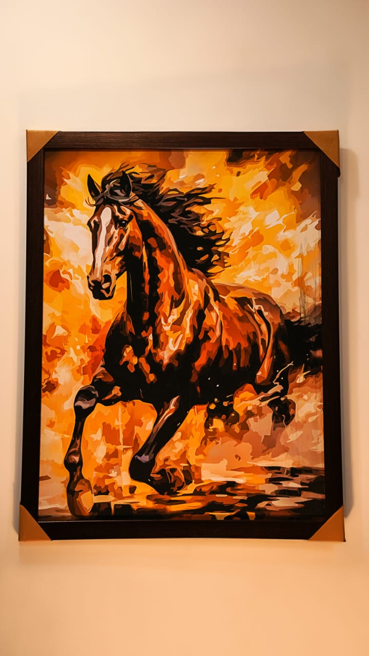 Amber Gallop – Framed Horse Print (20×28")
