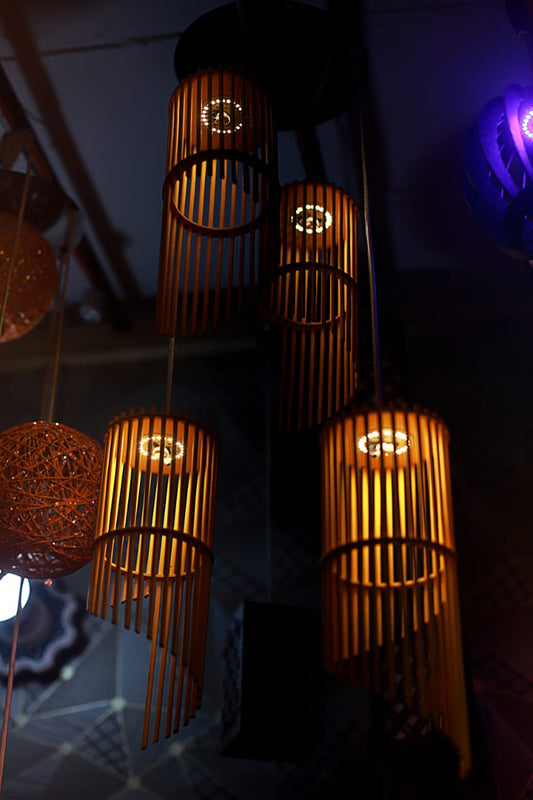 Cascading Slatted Lights